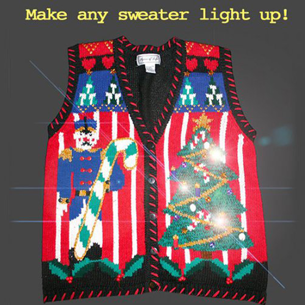 ... Ugly Christmas Sweater a Light-Up Sweater with LED Light Kit (White