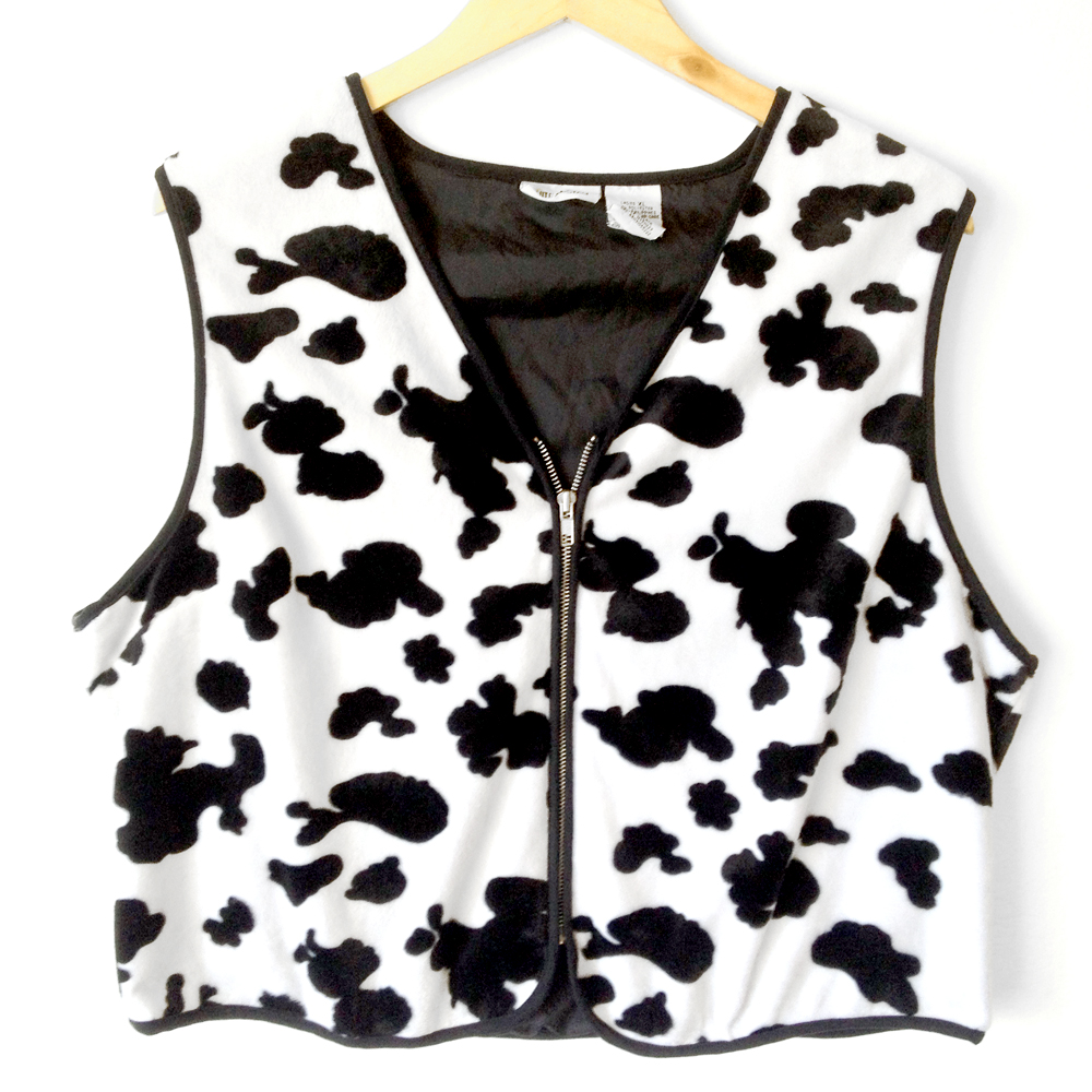 cow print sweater vest