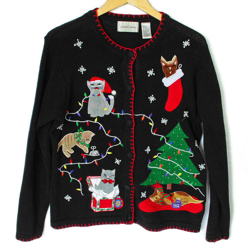 Deformed Kitties and Grumpy Cat Tacky Ugly Christmas Sweater  The Ugly Sweat