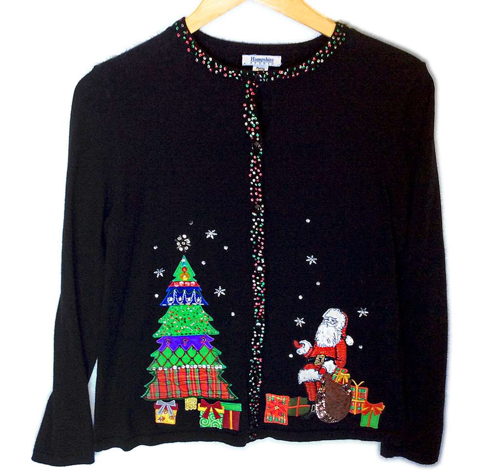 Christmas Tree + Dirty Santa Tacky Ugly Holiday Sweater  The Ugly Sweater Shop