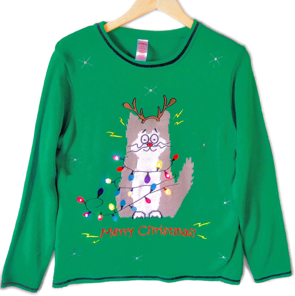 plus size cat christmas sweater