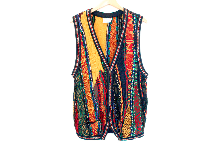 Bright Coogi Textured Cosby Style Tacky Ugly Sweater Vest Size Medium ...