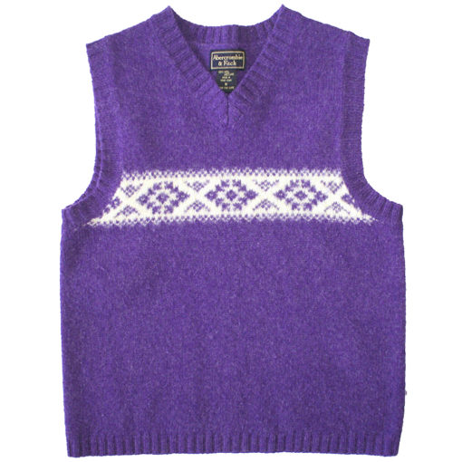 Abercrombie & Fitch Purple Wool Tacky Ugly Ski Sweater Vest Women's Size Medium (M)