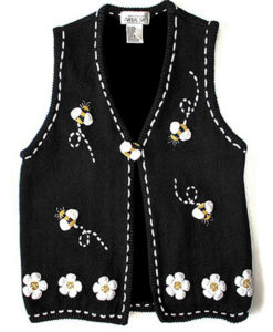 Busy Bee Tacky Ugly Sweater Vest Women's Size Medium (M)