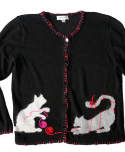 Cat Lady Tacky Ugly Cardigan Sweater Women's Plus Size 1X (XL) - New!