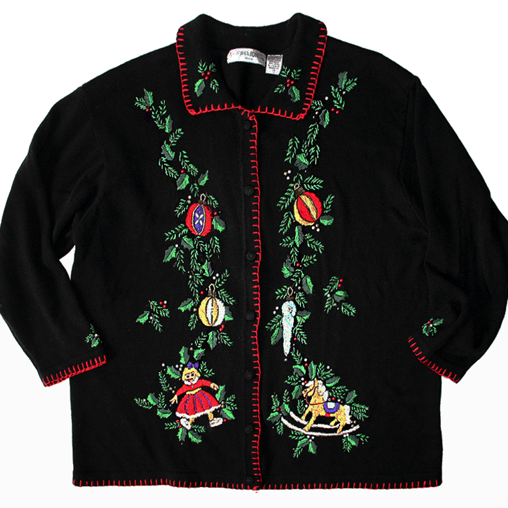 embroidered cardigan sweatshirts for women pictures black