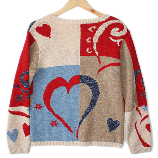 Coldwater Creek Valentine Hearts Tacky Ugly Sweater Women's Size Small:Medium (S:M)