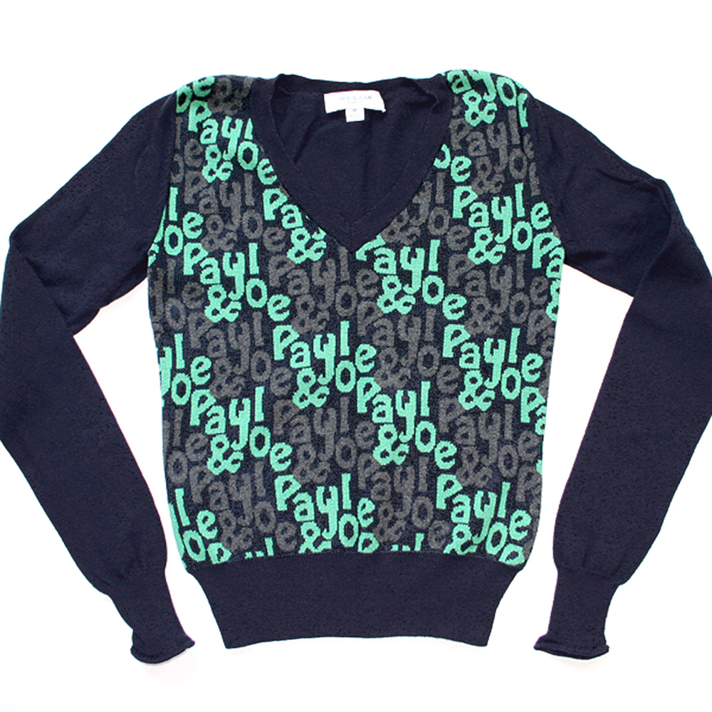 Paul & Joe Navy V-Neck Cashmere Blend Sweater - The Ugly Sweater Shop