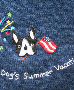 Dogs Summer Vacation Tacky Short Sleeve Cardigan Ugly Sweater Women's Size XL