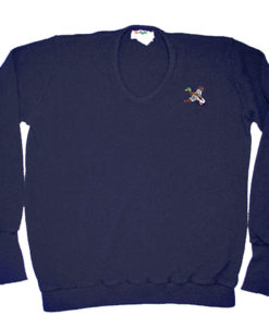 "Duck Hunt II" Vintage 80s SEARS Acrylic V-Neck Ugly Sweater Men's Size XL