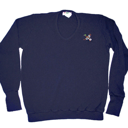 "Duck Hunt II" Vintage 80s SEARS Acrylic V-Neck Ugly Sweater Men's Size XL