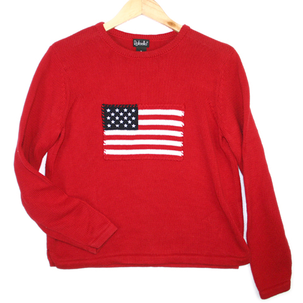 Fourth of July Independence Day Patriotic USA Flag Tacky Ugly Sweater