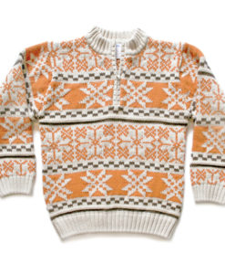 Gymboree "Winter Ranch" Orange Snowflake Ugly Ski Sweater Boy's Size 8 (Medium) M