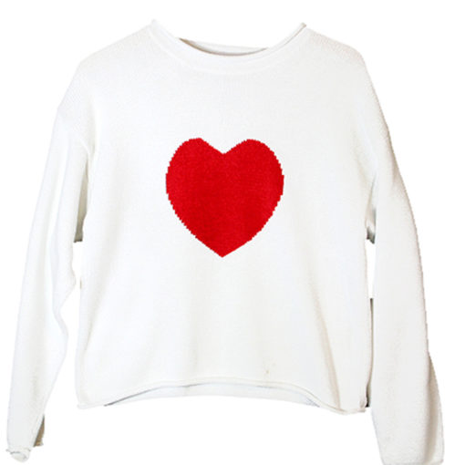 Heart On Tacky Ugly Valentines Sweater Women's Size Large (L)
