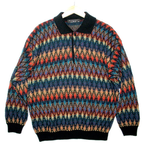 Rainbow Diamonds Tacky Ugly Cosby Sweater Men's Size XL
