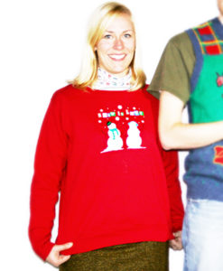 "Snow In Love" Tacky Ugly Christmas Sweatshirt Women's Size Large (L)