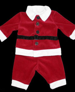 Soft Velour Baby Santa Suit Infant Size 0-3 Months