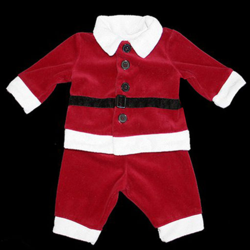Soft Velour Baby Santa Suit Infant Size 0-3 Months