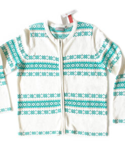 Teal, Turquoise and White Tacky Ugly Ski Sweater:Cardigan Women's Size Large (L) - Brand new!