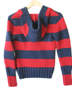 "The Best Time To Wear A Striped Sweater" Cropped Ugly Hoodie Sweater Junior's Size Large (L)