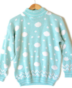 Vintage 80s Acrylic Sparkle Pastel Polka Dot Tacky Ugly Sweater Women's Size Medium:Large (M:L)