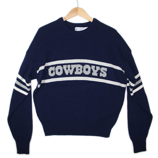 Vintage 80s Dallas Cowboys Cliff Engle Football Tacky Ugly Sweater Men's Size XL