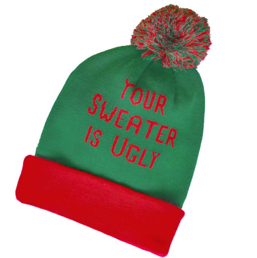 Your-Sweater-Is-Ugly-Green-Pom-Pom-Hat-Stocking-Cap