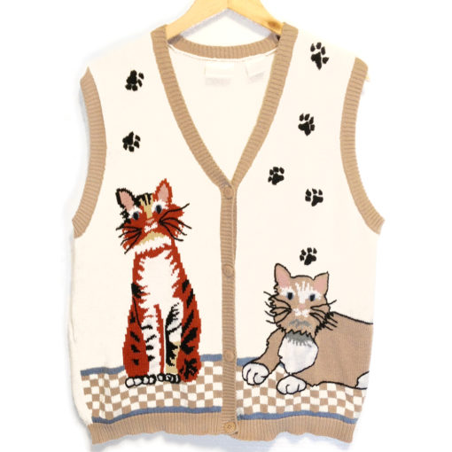 Crazy Cat Lady Tacky Ugly Sweater Vest