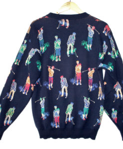 "Crowd of Golfers" Mens Tacky Ugly Golf Sweater