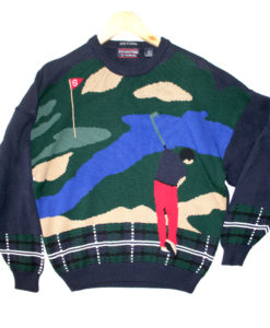"In The Rough" Mens Tacky Ugly Golf Sweater