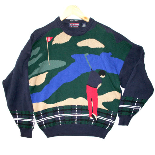 "In The Rough" Mens Tacky Ugly Golf Sweater