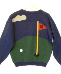 Men's Wool Blend Golf Cardigan Tacky Ugly Sweater