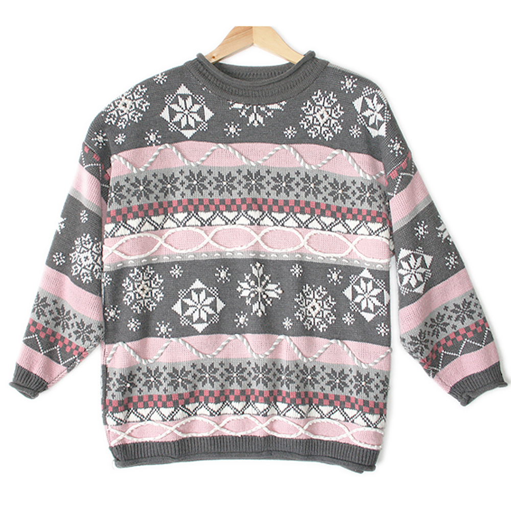 Oversized Beads & Ropes Tacky Ugly Ski Sweater - The Ugly Sweater Shop