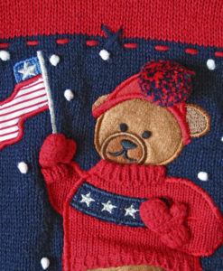 Patriotic Teddy Bear 4th of July USA Flag Independence Day Ugly Sweater