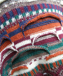 Textured Colorful Horizontal Stripe Cosby Sweater