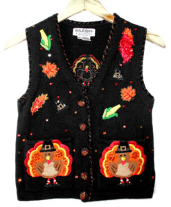 "Tony Danza is a Turkey" Tacky Ugly Thanksgiving Sweater Vest