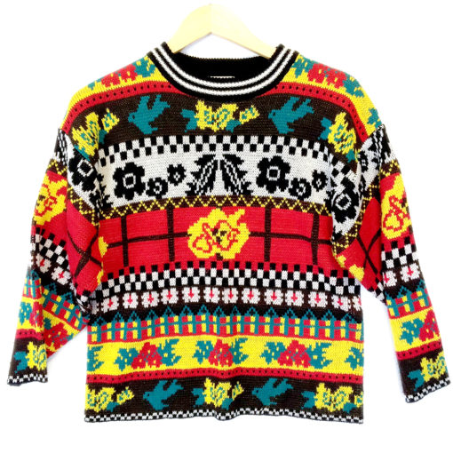 Trippy Bright Vintage 80s Acrylic Tacky Ugly Sweater