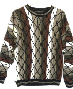 Vertical Zig Zag Tribal Textured Cosby Sweater