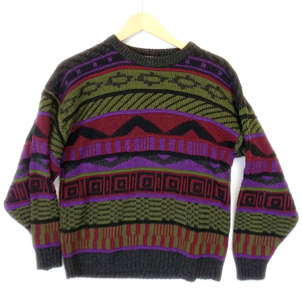 Vintage 80s Aztec Tribal Cosby Sweater - The Ugly Sweater Shop