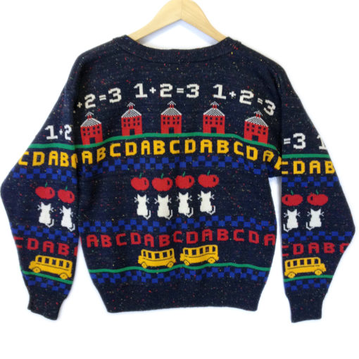 Vintage 90s Tacky Teacher Cardigan Ugly Sweater