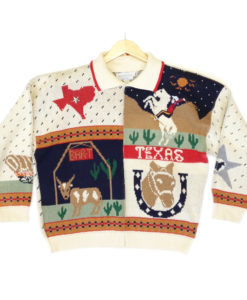 Vintage 90s Texas Cowboy Tacky Ugly Sweater