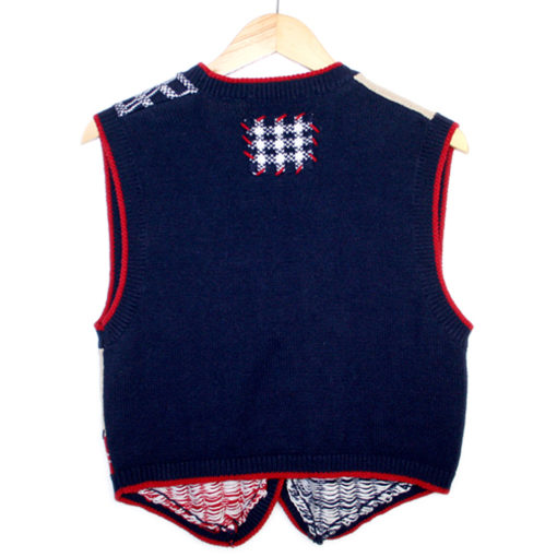Patriotic Stars USA Flag Independence Day Ugly Sweater Vest
