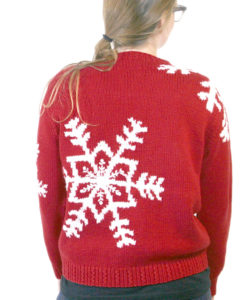 Big Snowflakes Chunky Knit Red Ugly Christmas Sweater