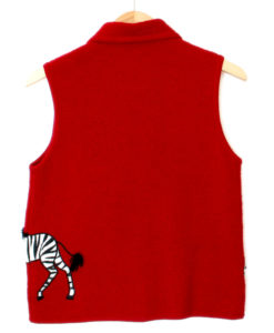 Black & White & Red All Over Tacky Ugly Zebra Vest