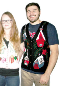 Cardinals and Birdhouses Tacky Ugly Christmas Sweater Vest