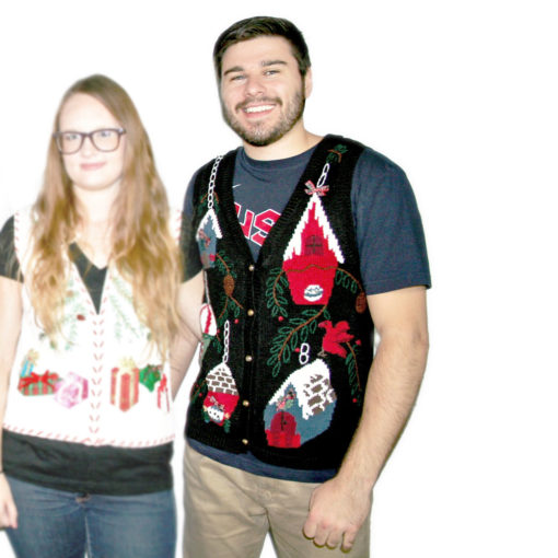 Cardinals and Birdhouses Tacky Ugly Christmas Sweater Vest