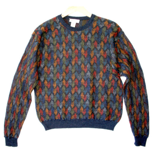 Colorful Feathers Cosby Style Ugly Sweater