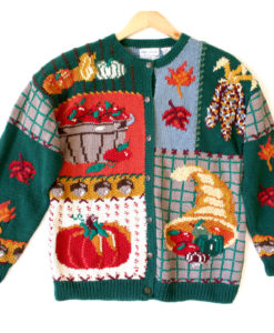 Cornucopia & Indian Corn Thanksgiving Ugly Sweater - The Ugly Sweater Shop