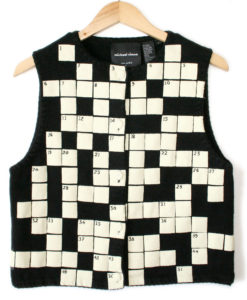 Crossword Puzzle Tacky Ugly Sweater Vest