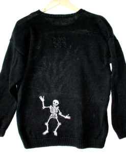 Dancing Skeletons Tacky Halloween Ugly Sweater